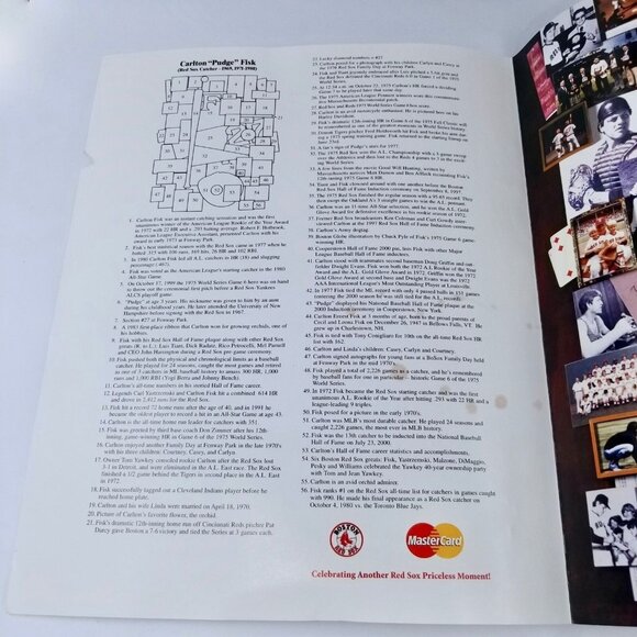 Vintage Lot Red Sox Carlton Fisk 27 Folder WEEI Go Pudge Sign Steiner Print - Picture 7 of 8